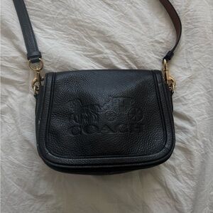 Coach Black Pebbled Leather Crossbody Bag